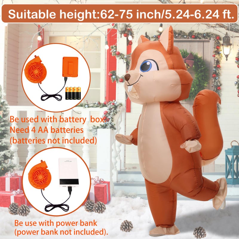 Spinosaurus Inflatable Squirrel Costume for Adult Christmas and Thanksgiving - Funny Blow Up Animal Suit for Halloween - Men and Women - Image 2