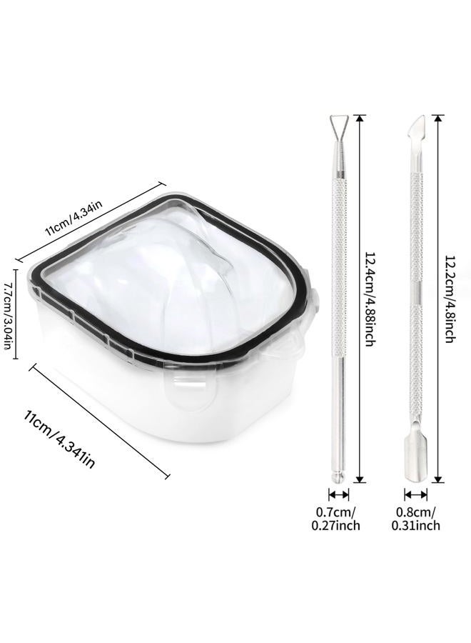 Yokilly Nail Soaking Bowl, Soak Off Gel Polish Dip Powder Remover Hand Acetone Nail Soak Off Bowl Manicure Bowl with Triangle Cuticle Peeler and Stainless Steel Cuticle Pusher Nail Art Tool (Black-3PCS Set) - Image 4