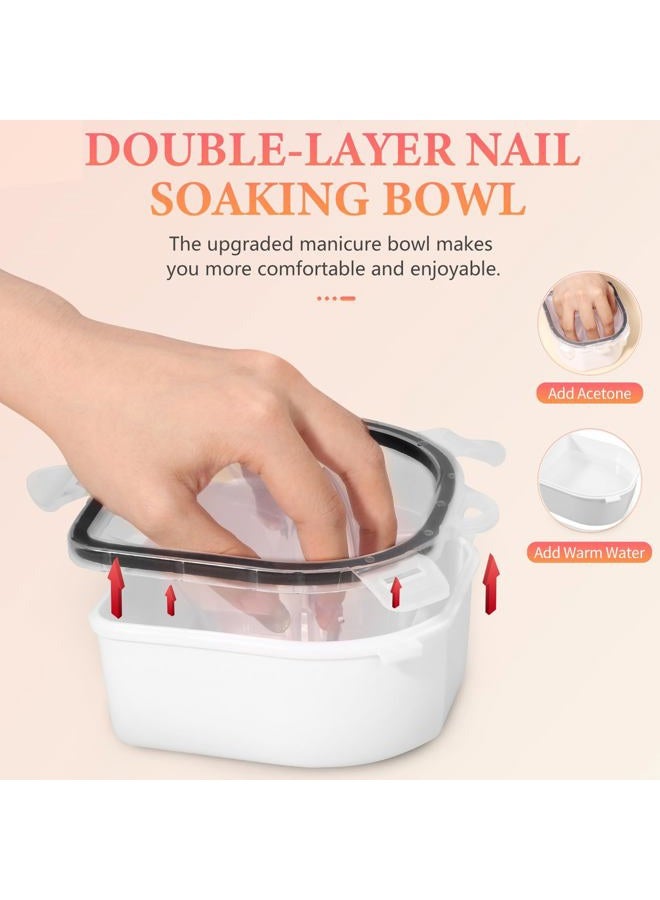Yokilly Nail Soaking Bowl, Soak Off Gel Polish Dip Powder Remover Hand Acetone Nail Soak Off Bowl Manicure Bowl with Triangle Cuticle Peeler and Stainless Steel Cuticle Pusher Nail Art Tool (Black-3PCS Set) - Image 3