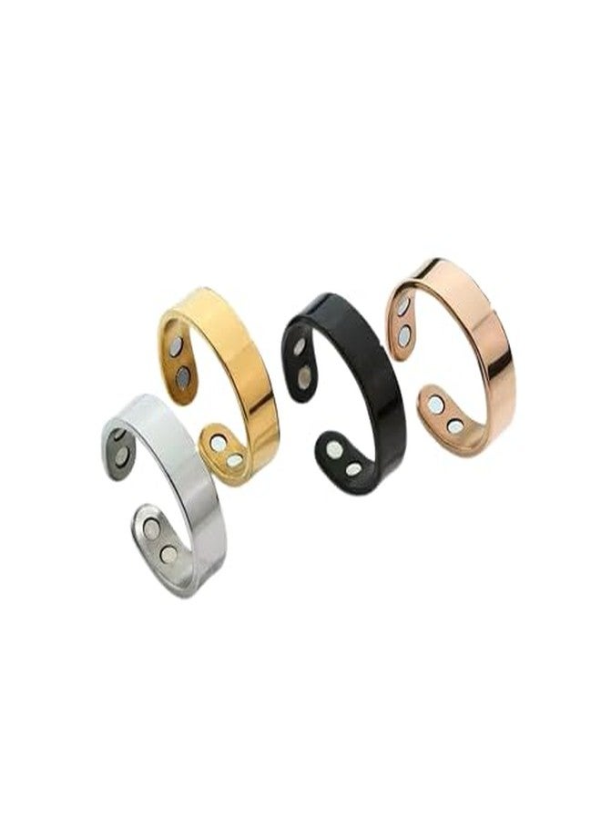 LRK Lymphatic Drainage Therapeutic Magnetic Ring, Apolloostory Lymphatic Drainage Therapeutic Magnetic Ring, Magnetic Lymph Detox Ring, Magnetic Therapy Rings for Men and Women ( Pack of 1 ) (Pack of 4)