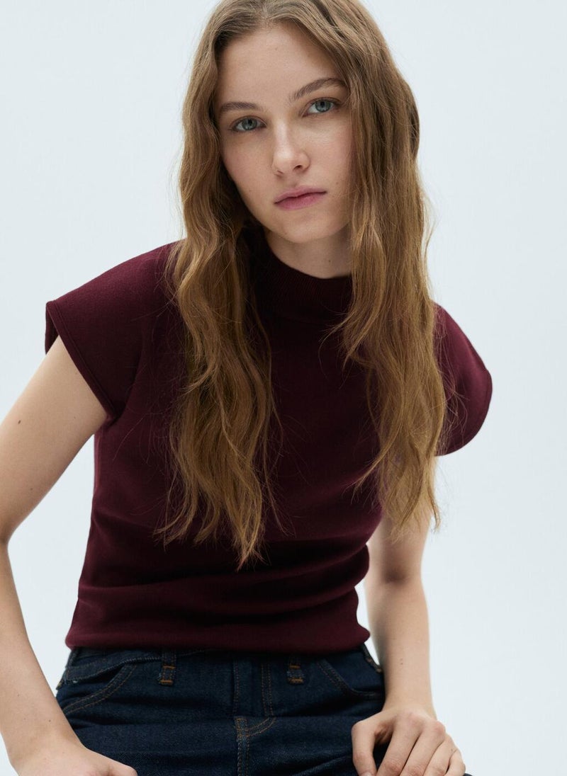 MANGO Short-Sleeved Fine-Knit Sweater  - Image 1