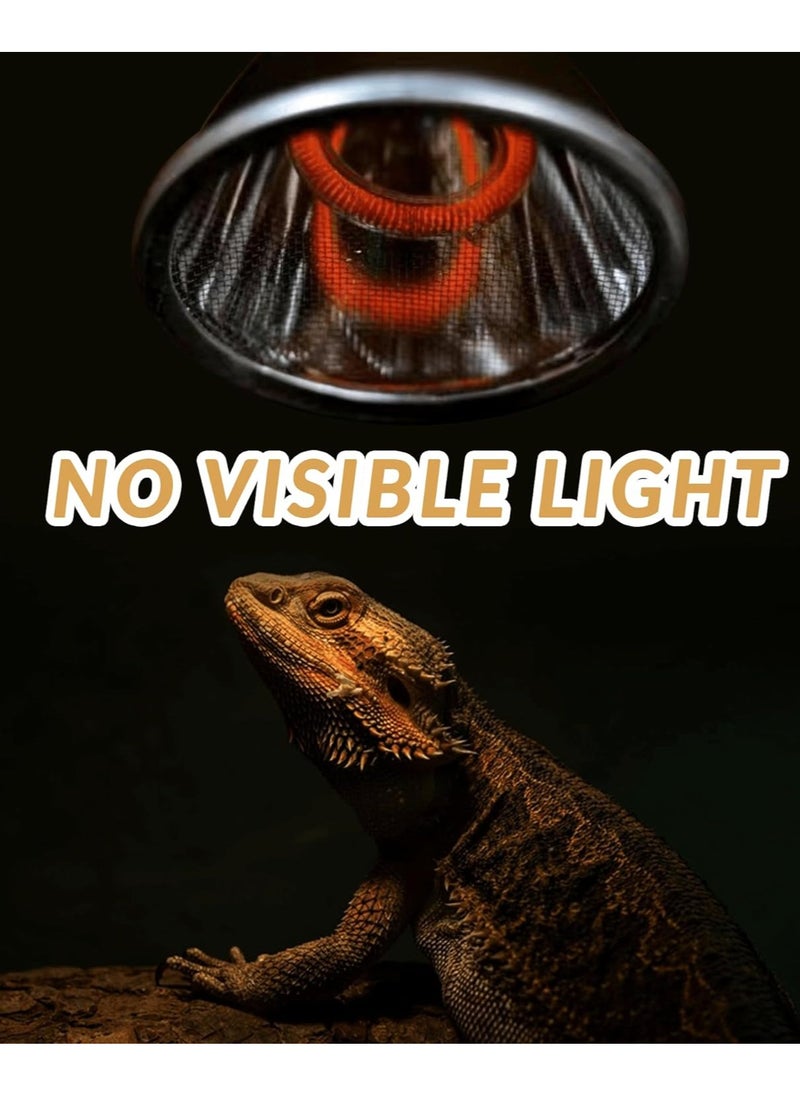 120W Deep Heat Infrared Projector Lamp for Reptiles, Emits both Infrared A & B Wavelengths, Reptiles Basking Light Heat Lamp Bulbs with Reflector for Bearded Dragons, Turtles, Snakes, Lizards, etc.
