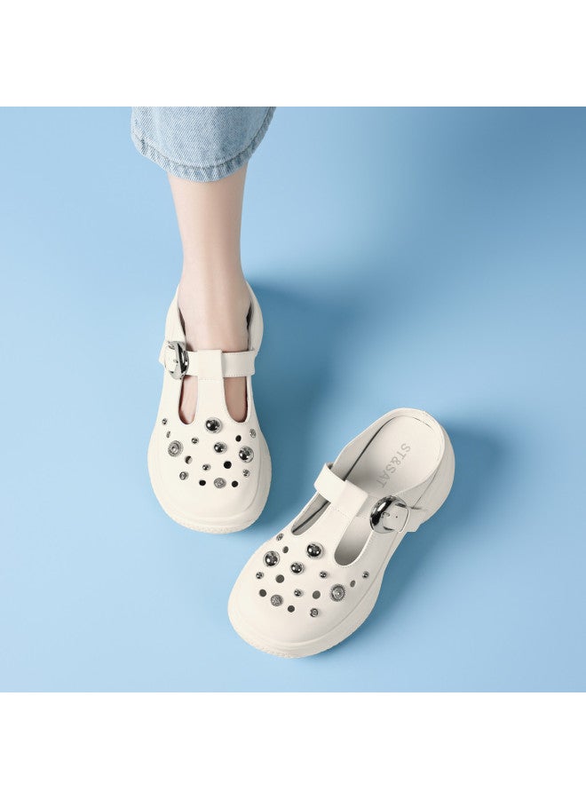 St&Sat Comfortable Sole Feel】new Fashion Slippers, Thick-soled Clog Sandals, Half-slip-on Sandals, Lazy Slip-ons, Women's Sandals And Slippers - Image 3