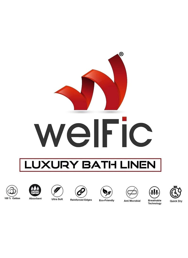 Welfic Welfic Bamboo Cotton Super Soft Hand Gym Workout Towel Set of 4 Brown  - Image 2