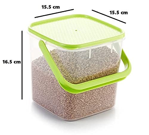 Makekartz.com Makekartzcom 5 kg Plastic Storage Container square kitchen Storage air Tight Container with Handle for Rice Flour Food GrainPack of 3 - Image 4