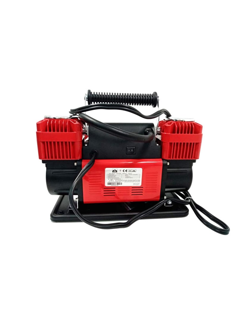 Toby's Tire Super Air Flow Portable Car Air Compressor, 300 L/Mints 150 PSI with Carry, Red - Image 1