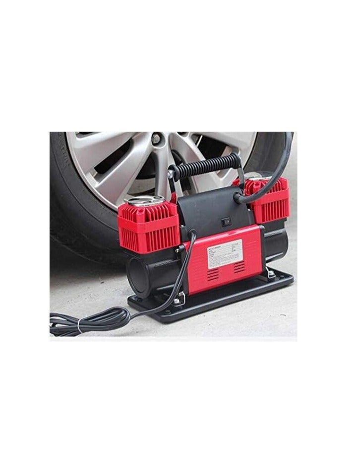 Toby's Tire Super Air Flow Portable Car Air Compressor, 300 L/Mints 150 PSI with Carry, Red - Image 2