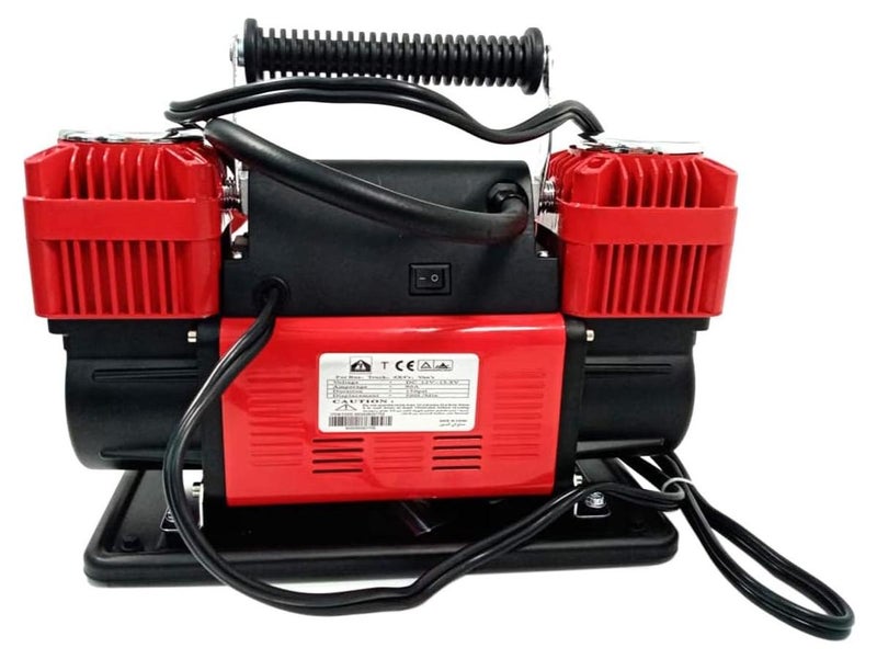 Toby's Tire Super Air Flow Portable Car Air Compressor, 300 L/Mints 150 PSI with Carry, Red - Image 1