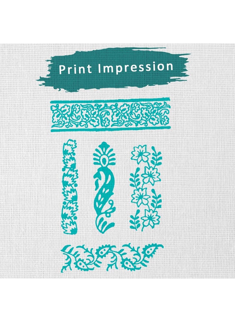 Hashcart Hashcart Wooden Indian Traditional Design Printing StampsBlocks for Printing Saree BorderDressesCraft Card MakingScrapbookClay Pottery Set of 5  - Image 3