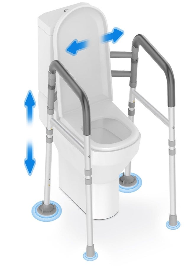 Delog Stand Alone Toilet Safety Rail - Adjustable Width & Height Fit Any Toilet, Medical Toilet Frame for Elderly Handicap Disabled (Gray) - Image 1