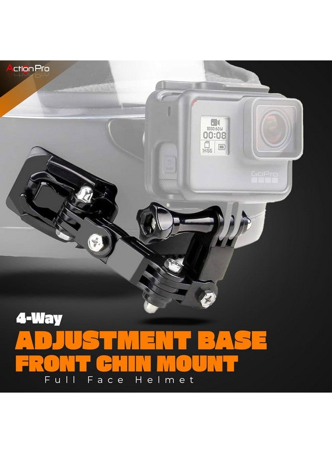 Action Pro 4-Way Adjustment Base Front Chin Mount Full Face Helmet Compatible with GoPro 13 12 11 12 10 9 8 7 6 5 4 3+ 3 SJCAM YI DJI Insta 360 Action Cameras - Image 2