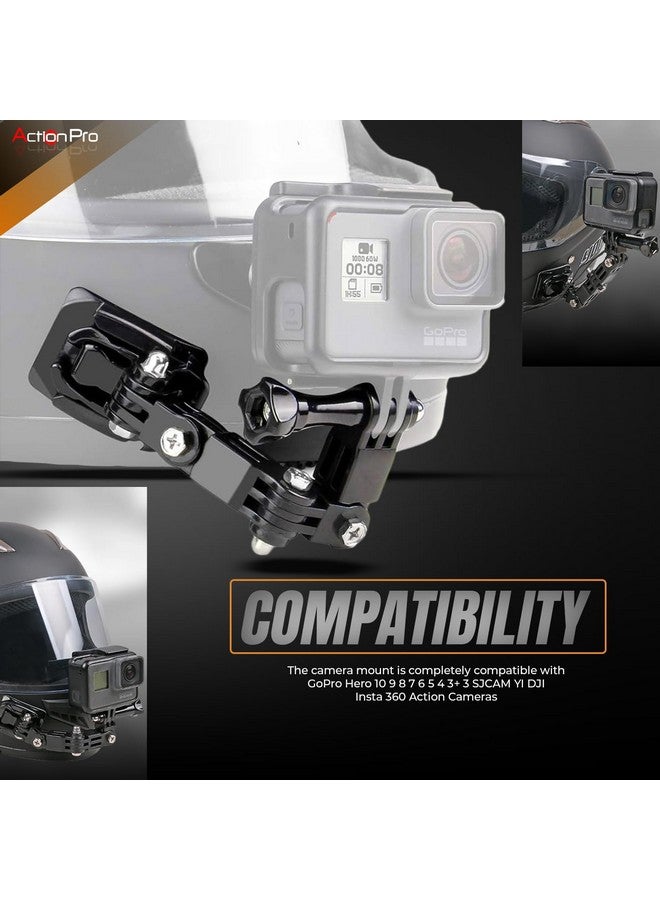 Action Pro 4-Way Adjustment Base Front Chin Mount Full Face Helmet Compatible with GoPro 13 12 11 12 10 9 8 7 6 5 4 3+ 3 SJCAM YI DJI Insta 360 Action Cameras - Image 4