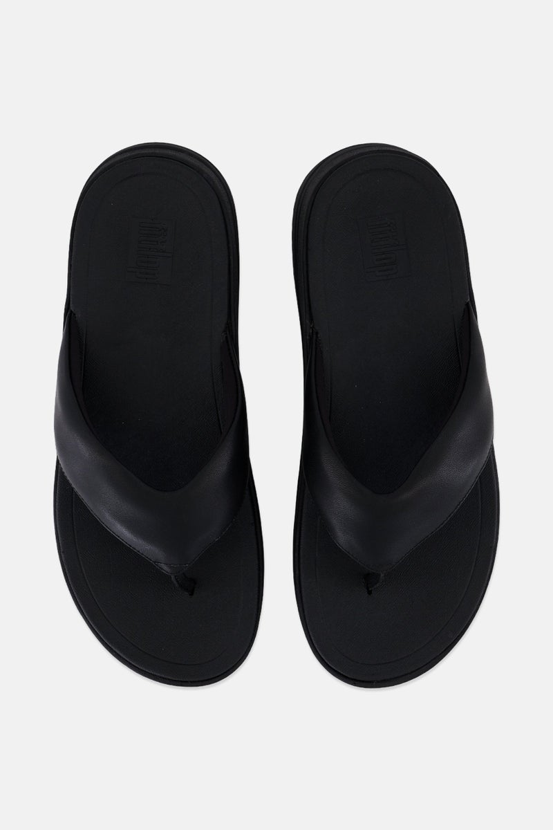 FitFlop Women Surff Leather Slip On Sandals, Black - Image 3