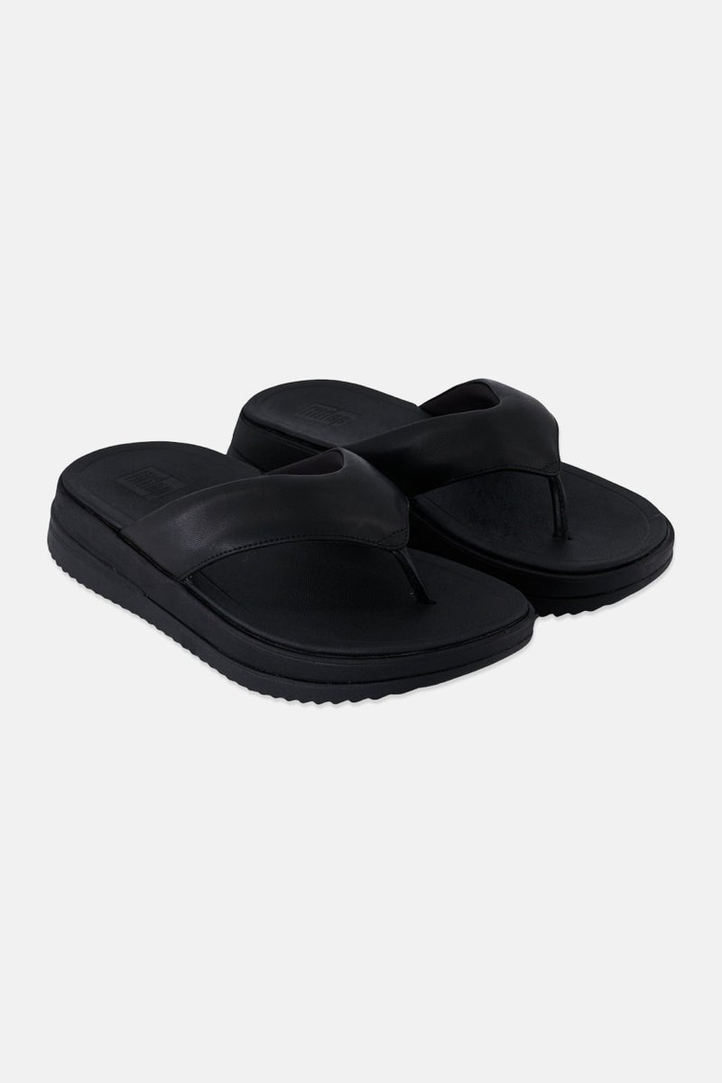 FitFlop Women Surff Leather Slip On Sandals, Black - Image 1