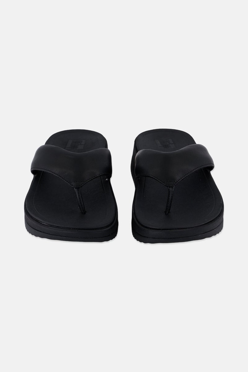 FitFlop Women Surff Leather Slip On Sandals, Black - Image 4