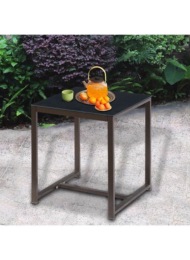 YIYAN 3-Piece Indoor-Outdoor Rocking Bistro Set with Wicker Chairs & Coffee Table for Balcony, Patio & Porch - Image 3