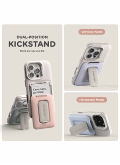 VRS Design D-Wallet Orb iPhone 16 PRO Case Cover Wallet [3 Card] Credit Holder Slot [Semi Automatic] Built-in [Kickstand] - Pink Sand  - Image 4