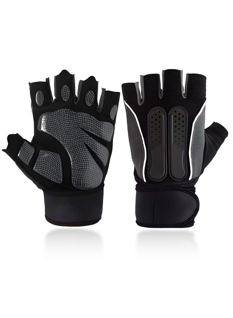 CUBEXELL Weight Lifting Gloves, Workout Gloves for men and Women, Cycling Gloves with non-slip Silicone & Wrist Support Adjustable Velcro Strap, Suitable for Fitness Training Weightlifting - Image 1