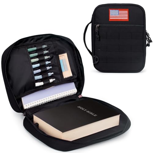 ATRIPACK Tactical Bible Cover For Men,Large Bible Case With Shoulder Strap,Water-Resistant Book cover With Handle,Multi-Functional Carrying Bible Holder Bag For Church,Study,Spiritual - Image 1