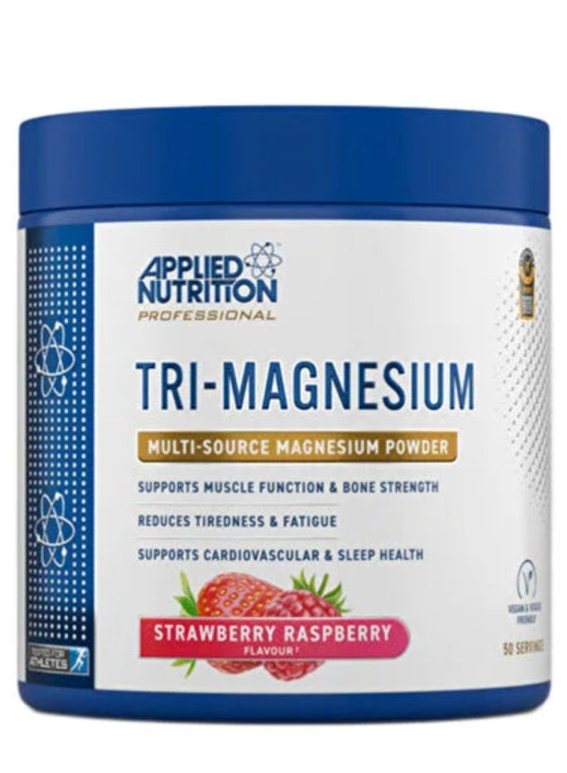 Applied Nutrition Tri-Magnesium Powder 200g – Strawberry Raspberry Flavor – Supports Muscle Function, Bone Strength & Better Sleep - Image 1
