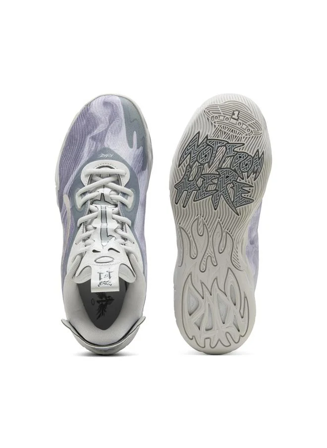 Puma Feather Gray-Cool Mid Gray-Cool Dark Gray MB.04 Lo Team Basketball Shoes Unisex for Men | Best Price UAE