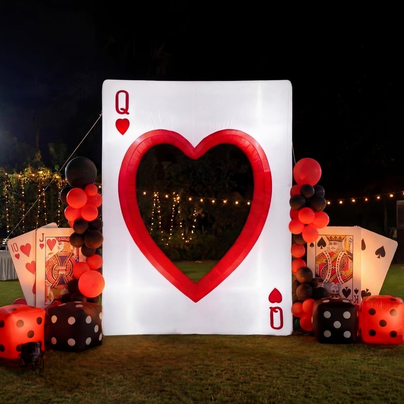 Sotiff 656 ft LED Inflatable Casino Party Decoration Giant Las Vegas Party Prop for Birthday Wonderland Events Outdoor Garden and Lawn Decoration Q - Image 2