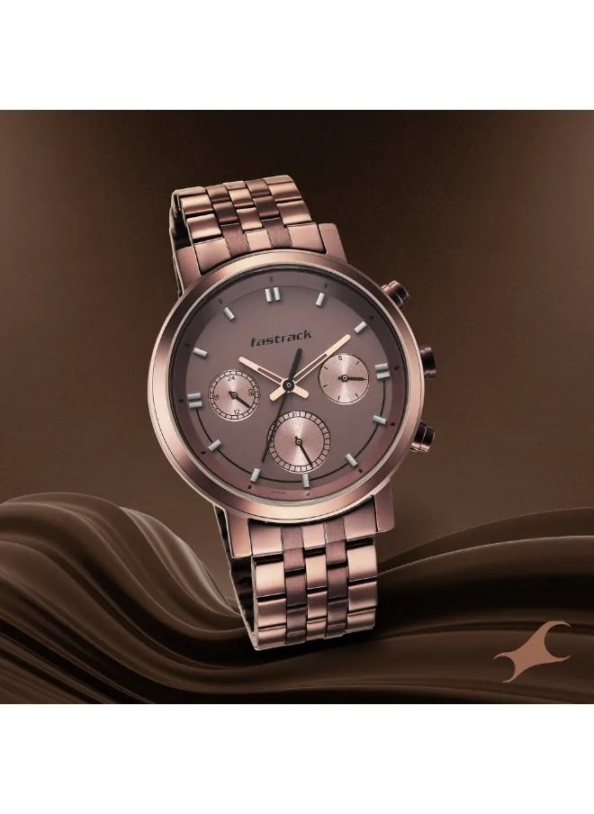 fastrack Men's Analog Round Shape Metal Wrist Watch - 3287QM01 - 49.7 Mm  - Image 1