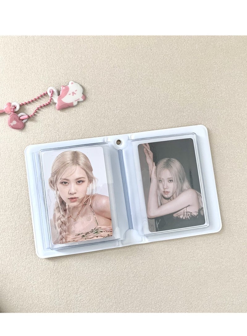 3 Inch Mini Photo Album, Heart Hollow Card Binder Photo Album Kpop Photo Card Holder with Pendant 40 Pockets  - Image 5