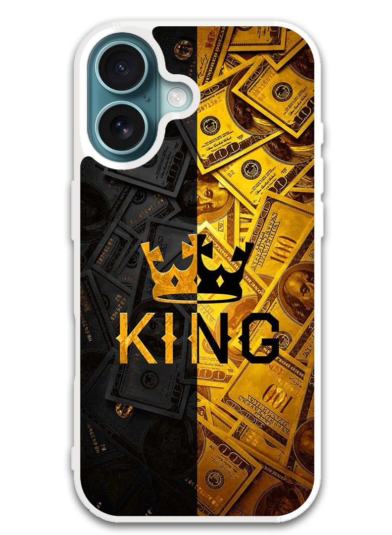 Theodor Protective Case Cover For APPLE IPHONE 16 King Gold (White Bumper) - Image 1