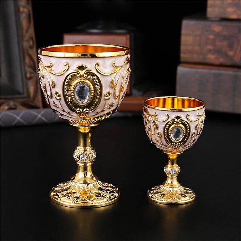 ordinarYone Elegant 100ml retro alloy wine glass with intricate metal carvings for home, pubs and parties - Image 5