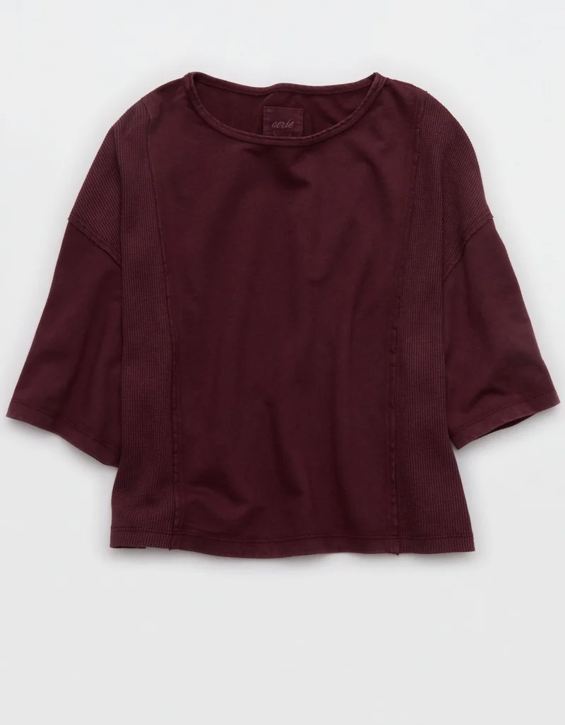 Aerie  Aerie Unwind Waffle T-Shirt for Women | Best Price UAE