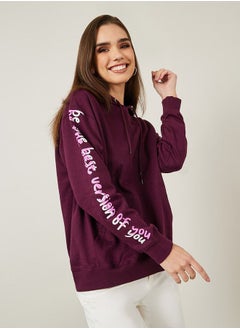Regular Fit Be The Best Version Slogan Hoodie
