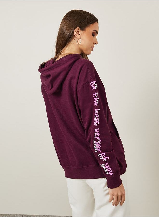Styli - Regular Fit Be The Best Version Slogan Hoodie - Image 1
