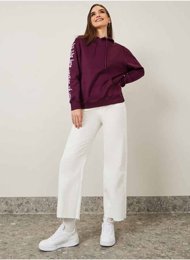 Styli - Regular Fit Be The Best Version Slogan Hoodie - Image 1