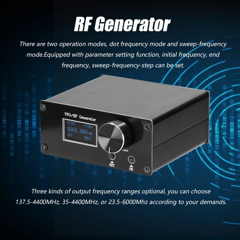 VFO RF Generator Dot Swept Frequency Amplitude Adjustable 0.5PPM Radio Frequency Signal Source SMA Output Interface - Image 5
