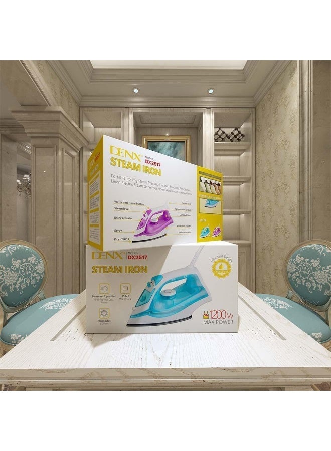 دينكس مكواة بخار متعددة الوظائف من دينكس DX2517 | قدرة 1200 واط | تحكم قابل للتعديل في درجة الحرارة | قاعدة غير لاصقة | وظيفة البخار الجاف والعمودي | خفيفة الوزن وسهلة الحمل - Image 2