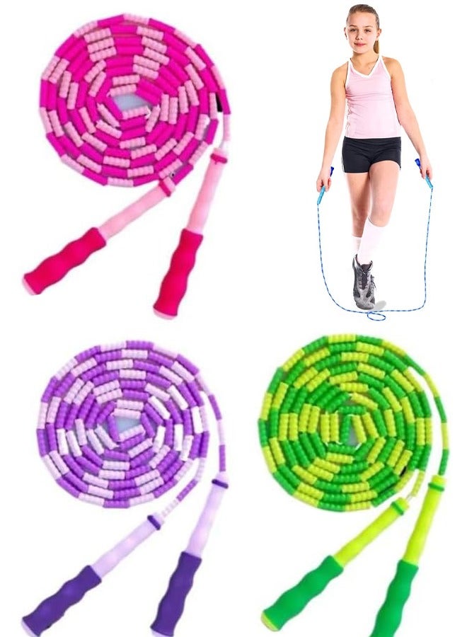 Generic 3 Pieces Jump Rope, Adjustable Length Tangle-Free Segmented Soft Beaded Skipping Rope, Fitness Jump Rope for Kids, Man, and Women Weight Loss - Image 1