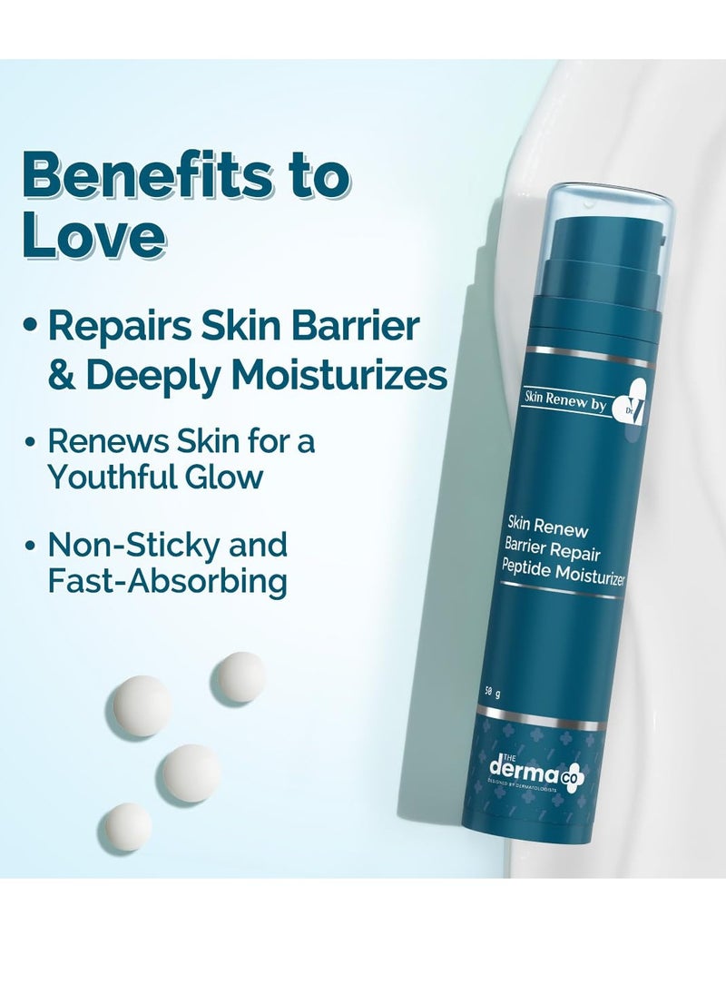 THE derma Co - The Derma Co. x Dr.V Skin Renew Barrier Repair Peptide Moisturizer-Peptide & Vitamin C-50ml Repairs Skin Barrier & Deeply Moisturizes - Image 1