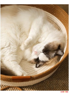 Hand Woven Cat Bed With Toy. Kitten Shaped House Natural Cotton Faux Fur Cat Bed For Cat Comfortable And Soft - pzsku/Z8D508C1A9F7984442012Z/45/_/1715005077/2f1fb758-0b23-491a-ab32-b8072ceb519e