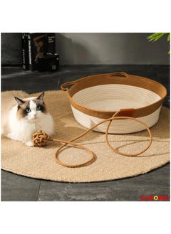 Hand Woven Cat Bed With Toy. Kitten Shaped House Natural Cotton Faux Fur Cat Bed For Cat Comfortable And Soft - pzsku/Z8D508C1A9F7984442012Z/45/_/1715005077/9883ce40-9ec4-453a-ba0b-2adbd0440997