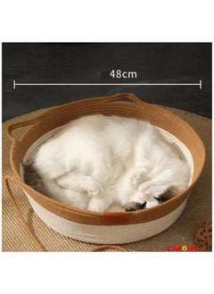 Hand Woven Cat Bed With Toy. Kitten Shaped House Natural Cotton Faux Fur Cat Bed For Cat Comfortable And Soft - pzsku/Z8D508C1A9F7984442012Z/45/_/1715005078/350e020b-4293-4db5-b654-d4092422c6f1