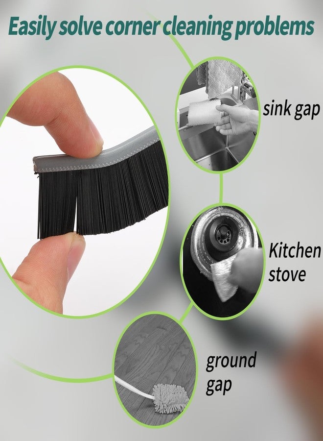 Edgnb 9 Pcs Crevice Cleaning Brush, Bathroom Gap Brush, Hand-held Groove Gap Cleaning Tools, Multifunctional Crevice Gap Small Cleaning Brush Tool, Shutter Door Window Track Kitchen Cleaning Brushes Kit - Image 3