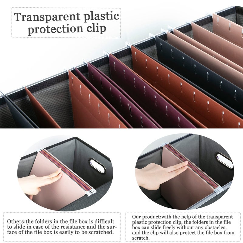 Oterri File Organizer, File Box, File Cabinet for Letter File Folder Storage, Hanging File Organizer for Office/Decor/Home,Document Organizer, 1 Pack,Black-Box Only - Image 2