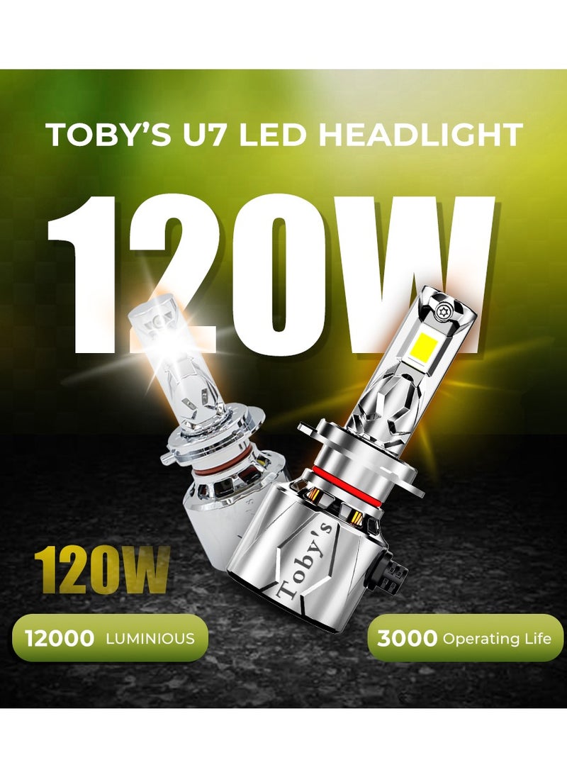 Toby's - Toby's U7_H4 Double beam 120W/Pair Power Original Tested LED Headlight Assembly 12000 Lumens Bright Color With Temperature (6000K) - Image 1