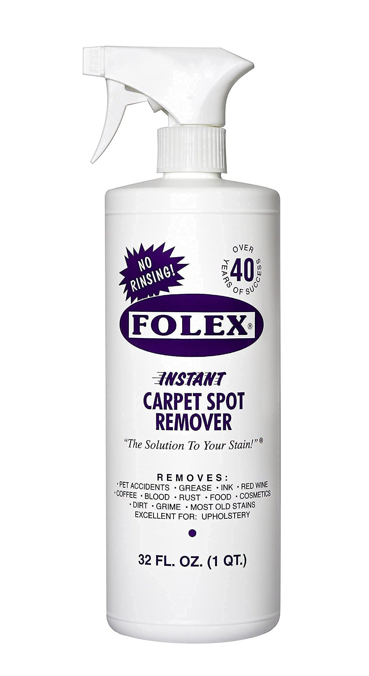 Folex Instant Carpet Spot Remover Spray 32oz – No Rinse Carpet Cleaner Stain Remover for Upholstery Fabric Sofa Rug Powerful Spot Cleaning Solution