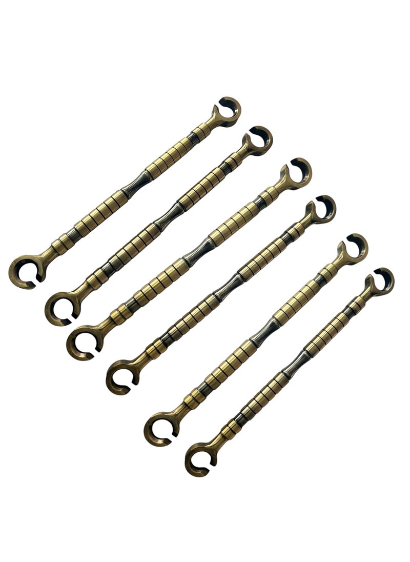 Nooks nooks Stainless Steel saliya 16mm Hook and Ceiling Rod heavt Duty Hanging Accessories Set in PVD Coating Antique Brass Finishing for Swings and jhula for Indoor Outdoor pcs of 6 Set  - Image 1