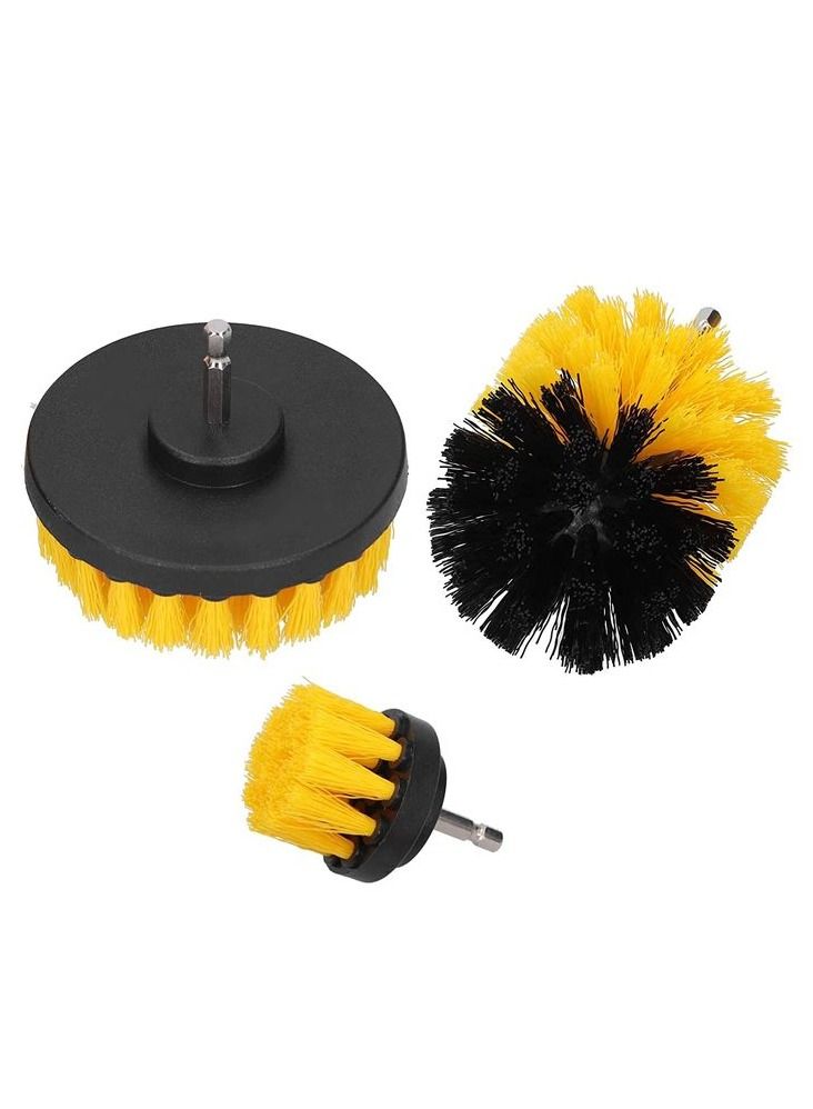 3 Pcs Electric Scrubber Brush Drill Brush Kit Plastic Round Cleaning Brush For Carpet Glass Car Tires Nylon Brushes Kitchen Tools Dust Removal  - Image 4