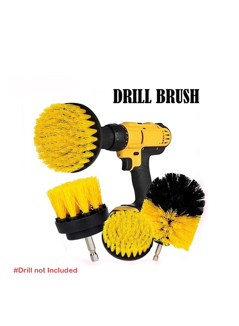 3 Pcs Electric Scrubber Brush Drill Brush Kit Plastic Round Cleaning Brush For Carpet Glass Car Tires Nylon Brushes Kitchen Tools Dust Removal  - Image 1