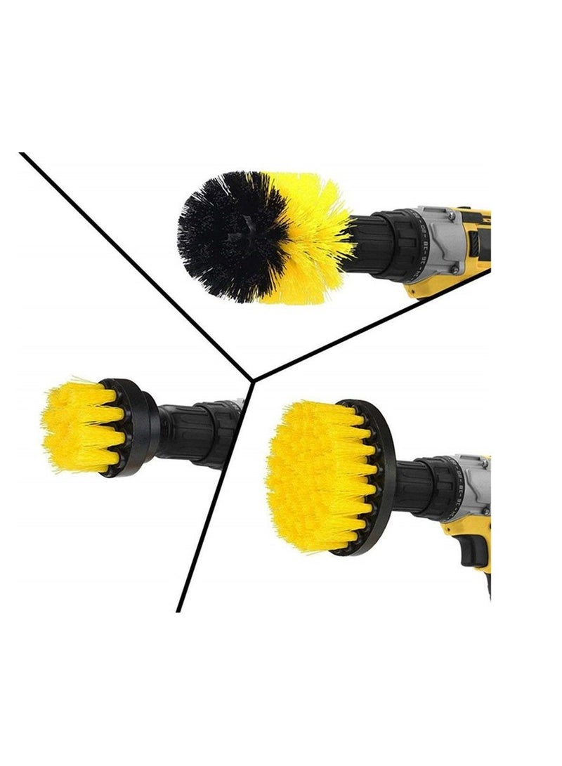 3 Pcs Electric Scrubber Brush Drill Brush Kit Plastic Round Cleaning Brush For Carpet Glass Car Tires Nylon Brushes Kitchen Tools Dust Removal  - Image 2