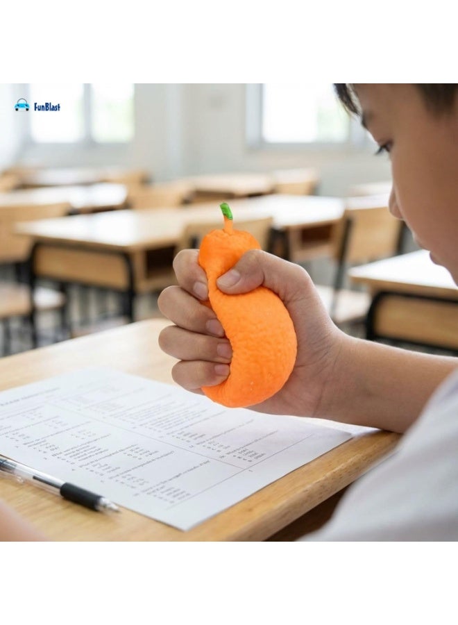 Needoh  Squishy Orange Toy – Pack of 1 Soft & Slow Rising Stress Relief Toys, Realistic Fruit Design, Non-Toxic PU Foam Fidget Toy for Kids & Adult (Orange) - Image 2
